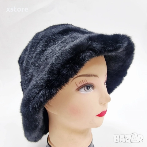 Дамска пухкава зимна шапка тип клош, снимка 6 - Шапки - 52796206
