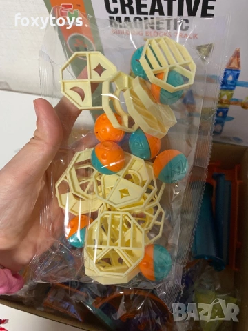 Магнитен конструктор Път с топчета - 108 части, снимка 9 - Конструктори - 53564515