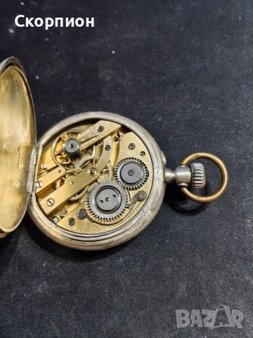 Швейцарски СРЕБЪРЕН джобен часовник 1901г.  - 6 РУБИНА -  ПРОМОЦИЯ, снимка 8 - Джобни - 48833608