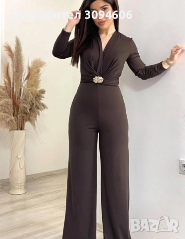 дамски гащеризон в черно и кафяво