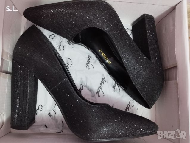Официални черни обувки, снимка 4 - Дамски обувки на ток - 46131191