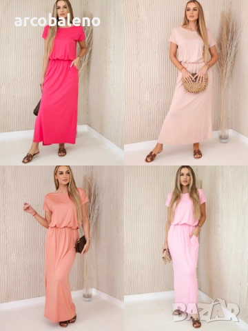 Дамска рокля от вискоза с джобове, 4цвята 