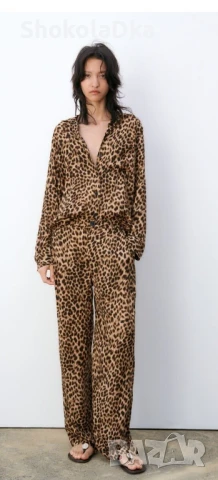 Zara панталон в леопардов принт XS/S