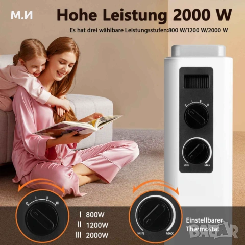 Електрически конветкор Aigostar 2000W с 3 нива на мощност и термостат