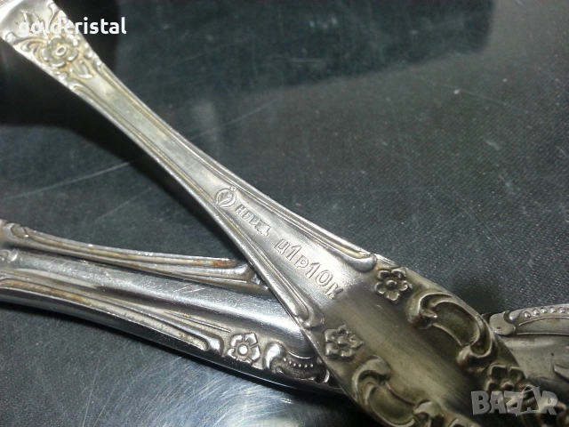 стари руски прибори за сервиране , снимка 4 - Антикварни и старинни предмети - 53238475