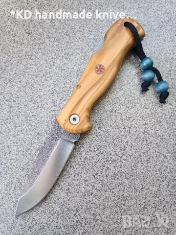 Сгъваем нож ръчно изработен от N690co стомана + ПОДАРЪК кания