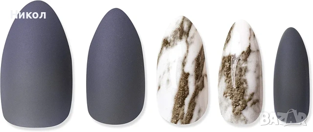 Комплект изкуствени нокти Art 2C мраморен ефект, снимка 4 - Продукти за маникюр - 53140514