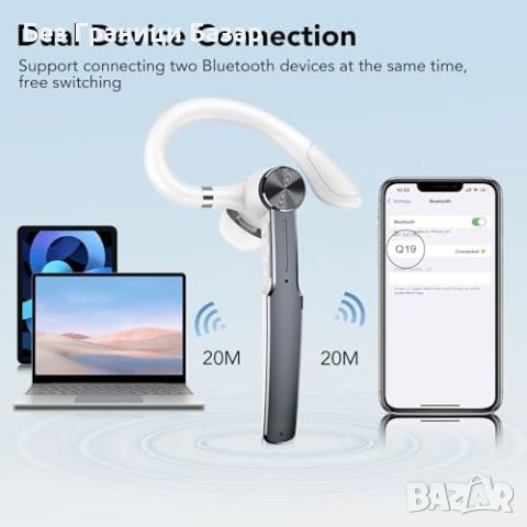 Нова Bluetooth V5.3 слушалка за шофиране, 110 часа, двойна връзка, водоустойчива, снимка 6 - Bluetooth слушалки - 46616448