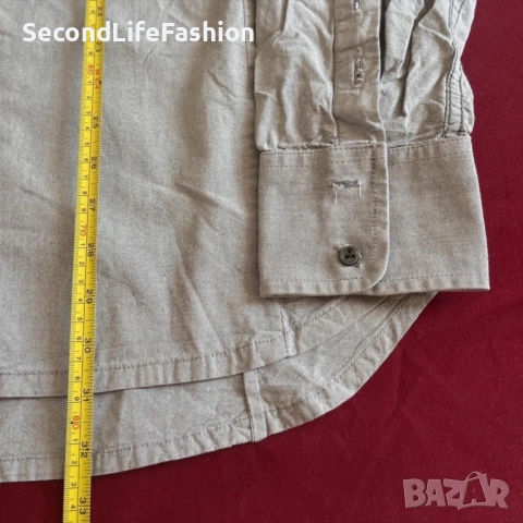 Мъжка риза с дълъг ръкав Diesel, сива, памучна, размер XL, с копчета, снимка 3 - Ризи - 53046974