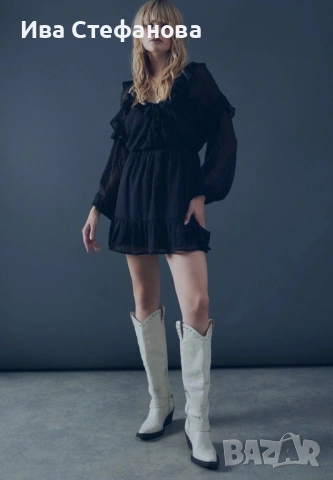 Нова черна елегантна феерична но точки  къса рокля zara Zara , снимка 14 - Рокли - 52484244