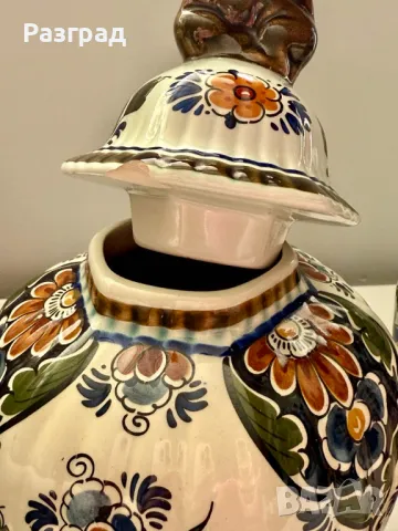 Две вази / урни Royal Delft Polychrome, снимка 8 - Вази - 49869738