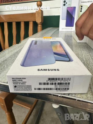  Samsung Galaxy A34, 128GB, 6GB RAM, 5G, Light Violet Чисто нов смарт телефон 390 лв - нов на 100%, , снимка 3 - Samsung - 46379652
