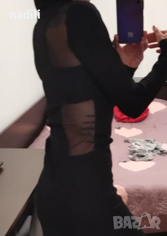 Дълга черна рокля Pinko, размер S, снимка 6 - Рокли - 53954684