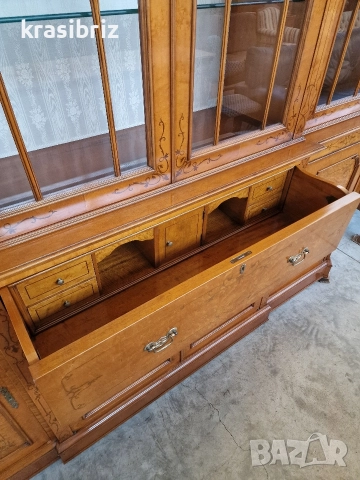 Античен Сет- Масивна Витрина с Писалище,Скрин и Маса+6 бр.Стола-внос от Германия!, снимка 10 - Витрини - 52882467