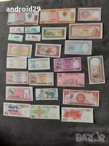 Лот Банкноти от цял свят, UNC, Перфектни , снимка 1 - Нумизматика и бонистика - 45767148