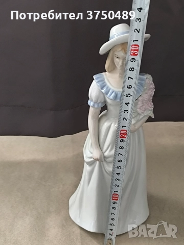 Красива дама с цветя Съвсем малка забележка на шапката Вижда се на последната снимка , снимка 6 - Антикварни и старинни предмети - 52794482