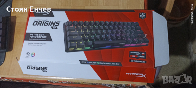 HyperX Alloy Origins 60, снимка 5 - Клавиатури и мишки - 53499058