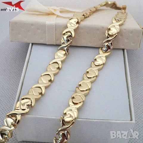 Комплект с 14К златно покритие 264184, снимка 2 - Бижутерийни комплекти - 53482048