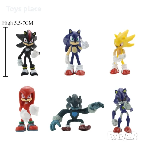 6 броя фигурки на Sonic The Hedgehog, Super Sonic Metal, Sonic Knuckles, Shadow Werehog Соник, снимка 3 - Фигурки - 51036147
