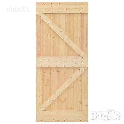 vidaXL Врата, 80x210 см, борово дърво масив(SKU:289107