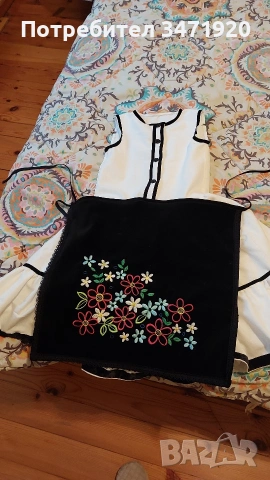 бяла фустанела с машина бродерия прескутник за 7-8 год., снимка 2 - Шивашки услуги - 53895357