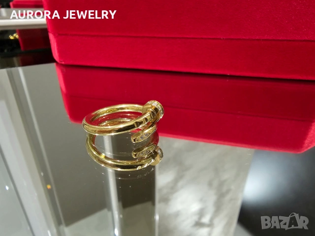 CARTIER Nail Juste un Clou Classic Gold Diamonds Пръстен Пирон, снимка 4 - Пръстени - 53148943
