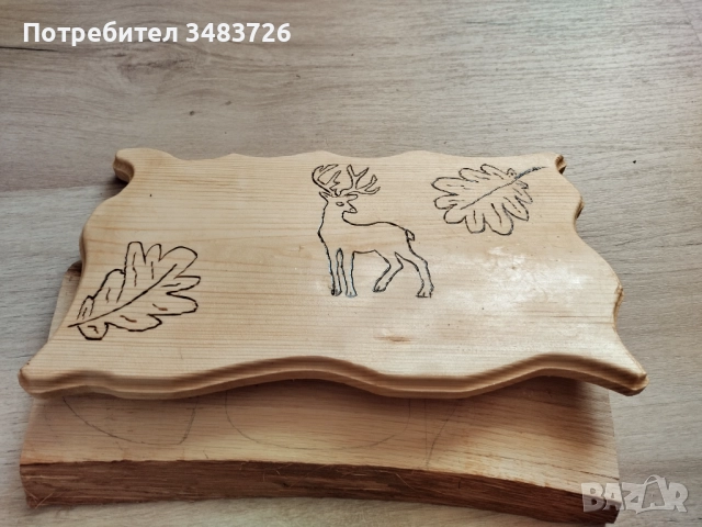 Ръчно пирографиран елен , снимка 2 - Декорация за дома - 52866036
