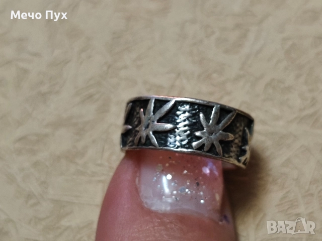 Сребърен пръстен (296), снимка 5 - Пръстени - 52298489