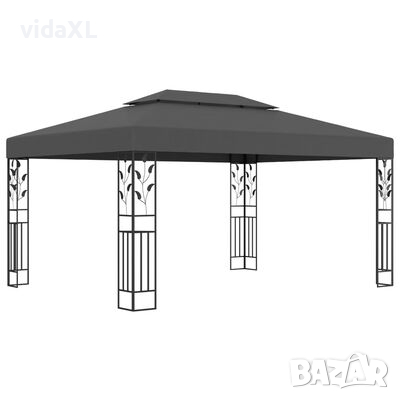 vidaXL Шатра с двоен покрив, 3х4 м, антрацит（SKU:48031, снимка 1 - Градински мебели, декорация  - 44973272