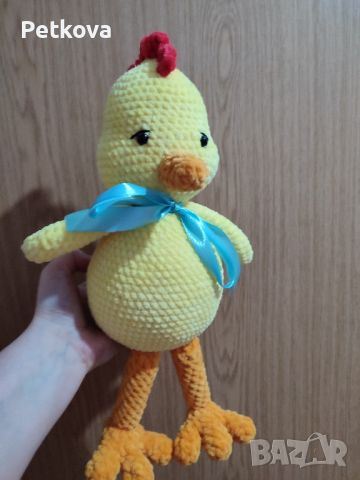 Плетено голямо пиле, плетена играчка , снимка 1 - Плюшени играчки - 45528920