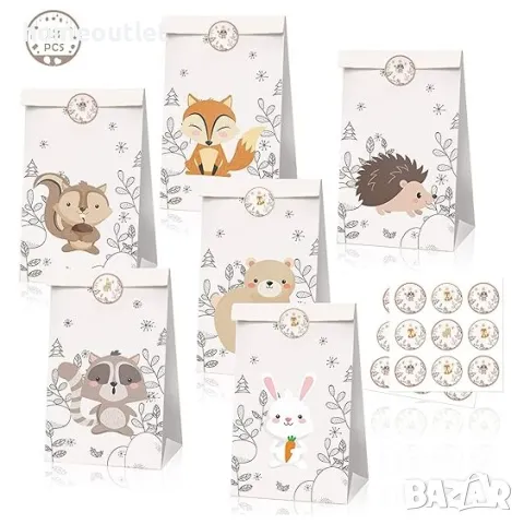 Детски хартиени торбички, пакет от 12 бр GIFT BAG (X12) X001AXIY6B (ANIMAL), снимка 1 - Други - 47547676