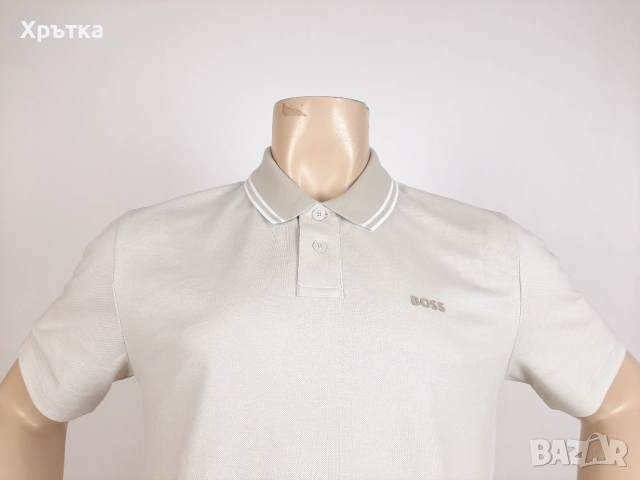 Hugo Boss Peoxfordnew - Оригинална мъжка тениска с яка р-р L/XL, снимка 7 - Тениски - 54151659