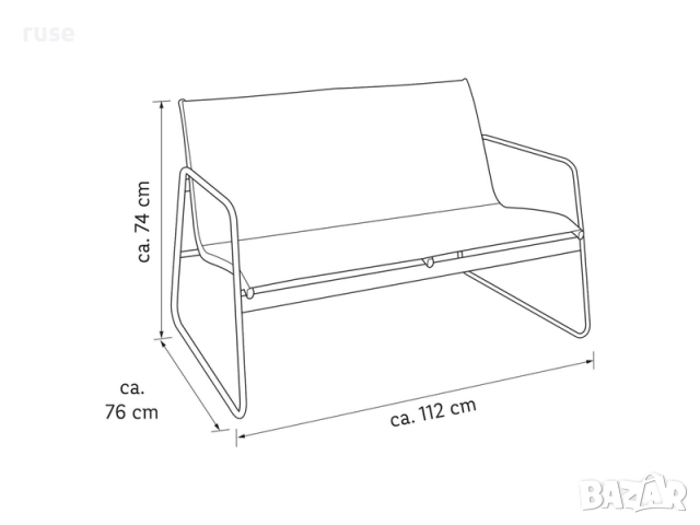НОВИ! Градински комплект маса с пейка и два стола, снимка 4 - Градински мебели, декорация  - 52400124