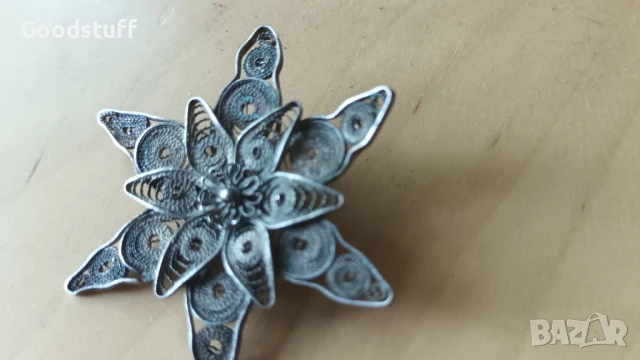 Възрожденски, филигран,накит,19в,копче,бутон,бодка,брошка , снимка 4 - Антикварни и старинни предмети - 50586412