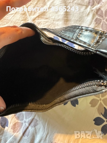 Дамска черна лачена малка чанта за ежедневна употреба, дамски аксесоари, снимка 3 - Чанти - 52709243