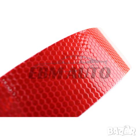 Червено светлоотразително тиксо 50m x 5cm, снимка 2 - Аксесоари и консумативи - 45392795