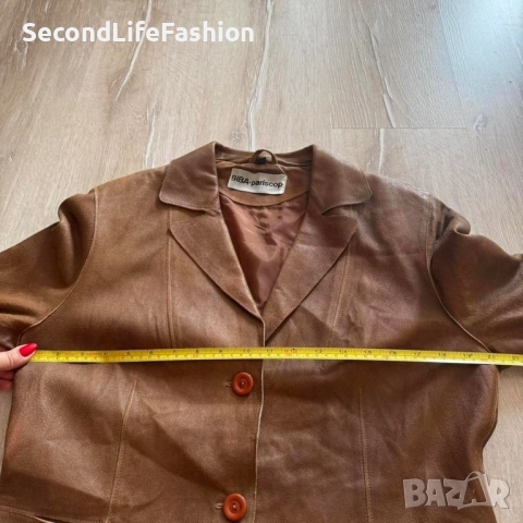 Кожено яке BIBA Pariscop с 2 копчета, кафяво размер M, снимка 6 - Якета - 52288016