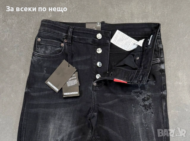 DSQUARED2 Мъжки Черни Дънки С Накъсан Ефект Код Mens P.267, снимка 4 - Дънки - 53922936