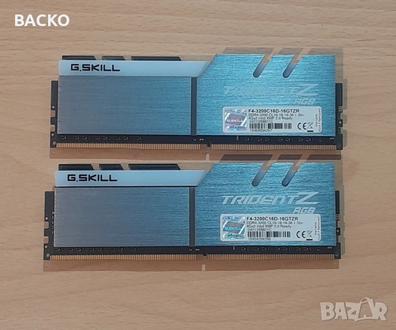 Рам памет G.SKIL TRIDENTZ RGB DDR4  16Gb (2x8Gb) 3200MHz, снимка 3 - RAM памет - 54005213