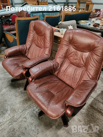 Два броя Relax кресла от естествена кожа , снимка 2 - Дивани и мека мебел - 52754710