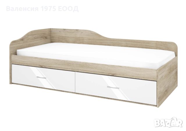 Легло с чекмеджета Сити 2023 арвен/ бяло, снимка 1 - Спални и легла - 46438060