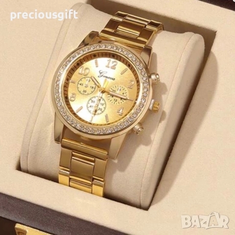 Комплект часовник, гердан, гривна, обеци и пръстен, снимка 3 - Дамски - 54139183