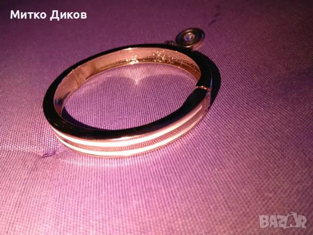 Женска гривна позлатена емайлирана тип Сваровски с висулка нова, снимка 4 - Гривни - 49923509