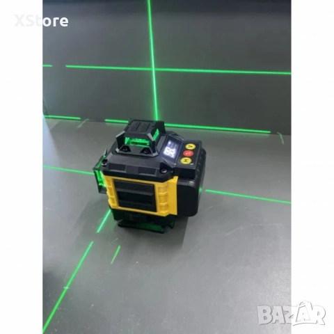 Самонивелиращ Лазерен Нивелир 4D с 16 Линии, Зелен Лазер, Тринога и Куфар, снимка 12 - Друга електроника - 52568646