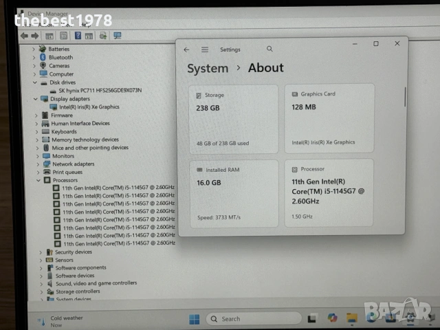 13.3 Dell 7320 Carbon`Core i5-1145G7/16GB RAM/256GB SSD/Бат 7ч, снимка 9 - Лаптопи за работа - 53873092