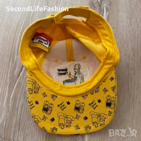 Винтидж шапка с бейзболна шапка „Семейство Симпсън“ от 2007 г., памучна, един размер, жълта, снимка 3 - Шапки - 52815397