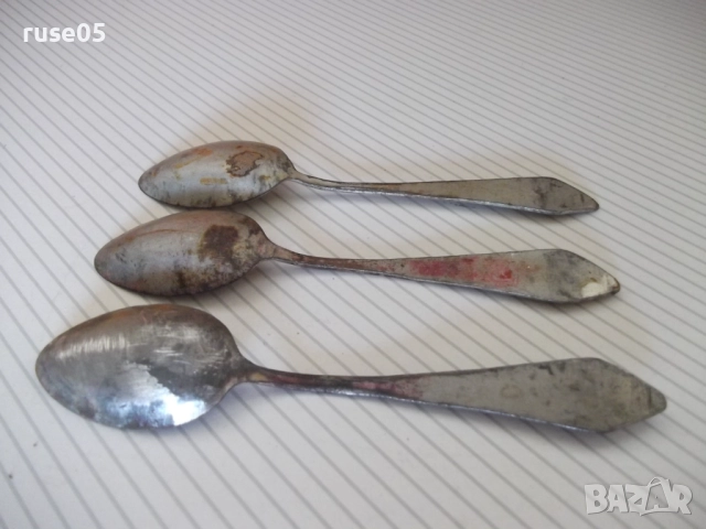Лот от 3 бр. лъжици стари, снимка 3 - Прибори за хранене, готвене и сервиране - 51955308