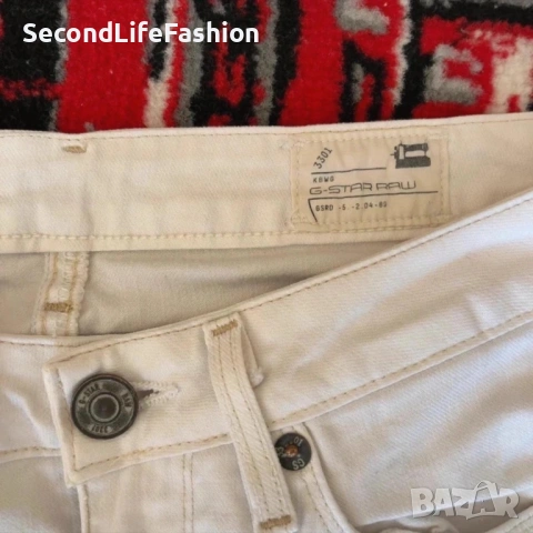 G-Star Raw 3301 Cotton Capri Cropped Jeans с прави тесни панталони размер W29, снимка 2 - Дънки - 53726385