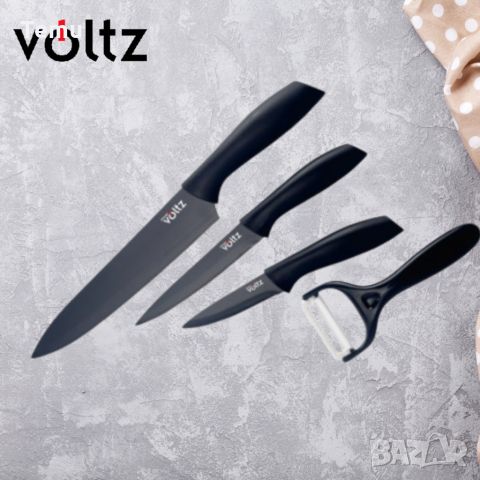 Комплект Voltz OV51633B4G, 3бр.+белачка, Черен, в кутия, снимка 2 - Прибори за хранене, готвене и сервиране - 45771096