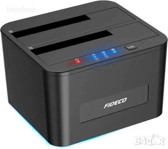 НОВА Докинг станция за твърди дискове FIDECO, USB 3.0 SATA HDD, клониране - 32ТБ капацитет